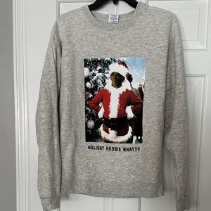 Gray Grinch Holiday Sweater with Festive Print